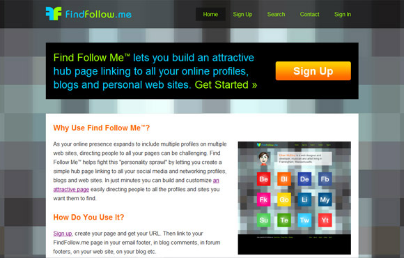 Find Follow Me Web Site Screenshot